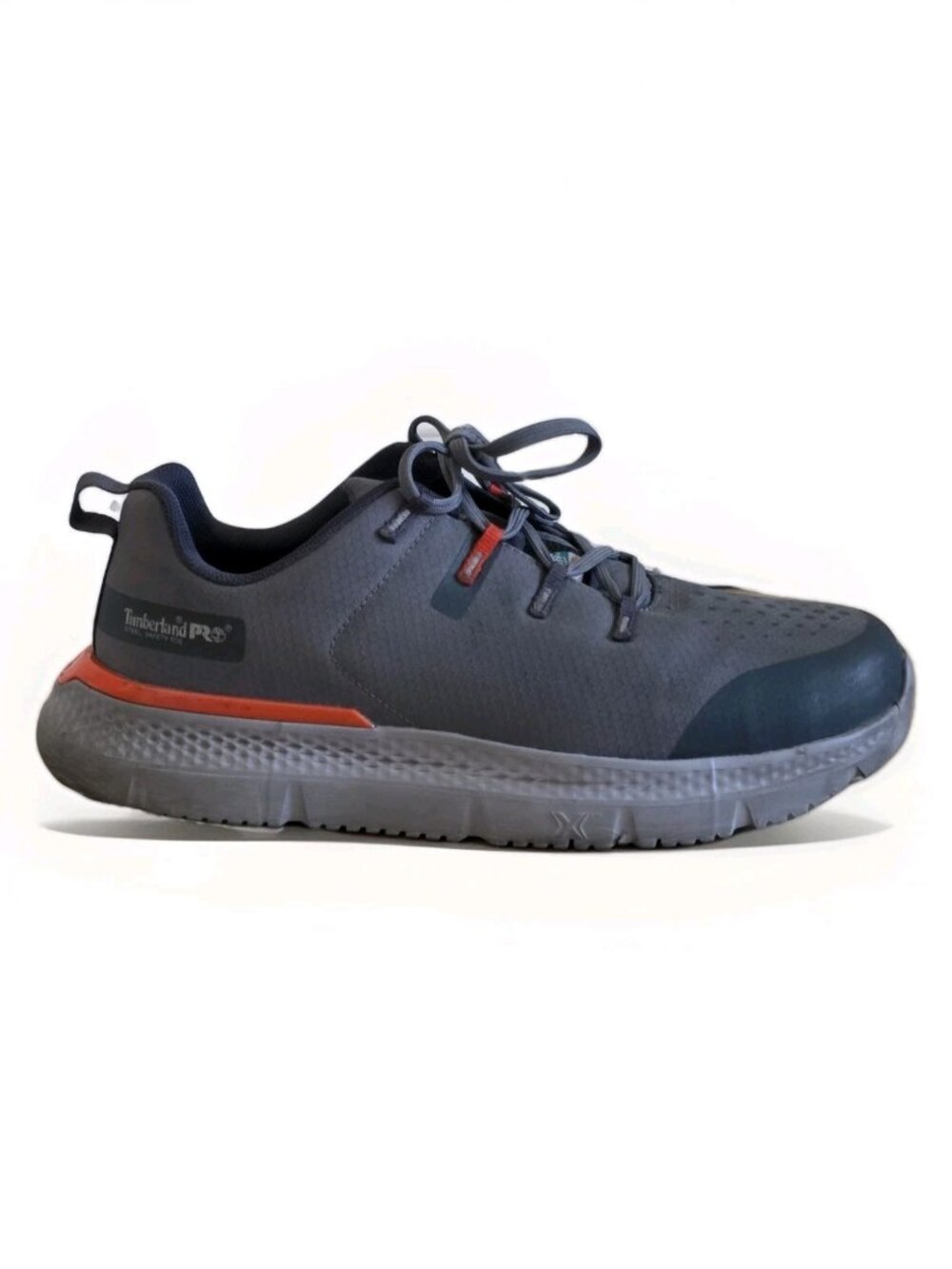 Timberland PRO Wide Width Steel Toe Shoes Mens 10.5W Gray Mesh Slip Resistant